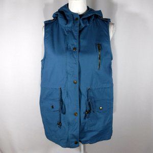 Zenana Outfitters Vest Size Medium Hood Cargo